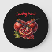 Pomegranate Red Rich Oil Paint Aesthetic Elegant  ラージ壁時計 (正面)