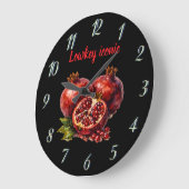 Pomegranate Red Stylish Gift Vibrant ラージ壁時計 (傾斜)