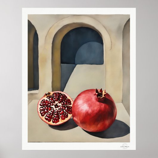 Pomegranate Still Life with Arch Poster ポスター (正面)