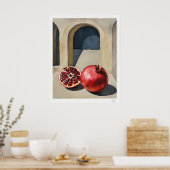 Pomegranate Still Life with Arch Poster ポスター (キッチン)