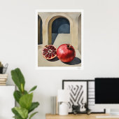 Pomegranate Still Life with Arch Poster ポスター (ホームオフィス)