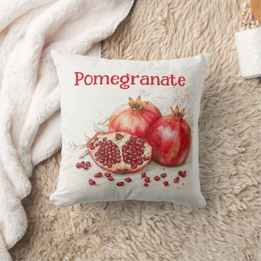 Pomegranate Throw Pillow クッション (ブランケット)