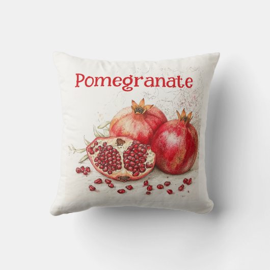 Pomegranate Throw Pillow クッション (裏面)