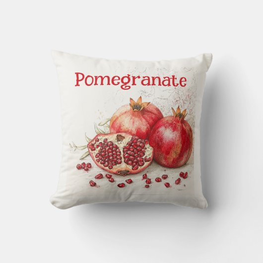 Pomegranate Throw Pillow クッション (正面)