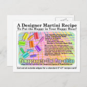 Pomegranate-Tini-siklesポップ・アートのレシピはがき ポストカード (正面/裏面)