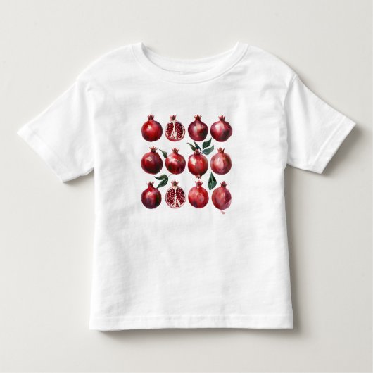 Pomegranate Watercolor Art トドラーTシャツ (正面)