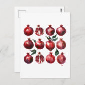 Pomegranate Watercolor Art ポストカード (正面/裏面)