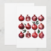 Pomegranate Watercolor Art 招待状 (正面/裏面)