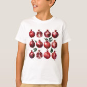 Pomegranate Watercolor Art Tシャツ (正面)