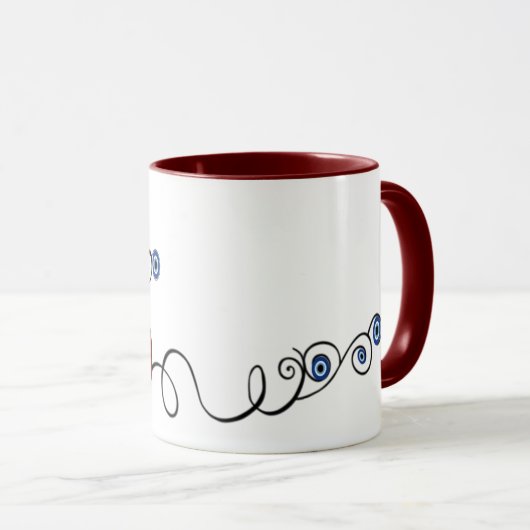 pomegranate with evil eye mug マグカップ (正面右)