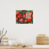 Pomegranates Bible Scripture Deuteronomy 8 ポスター (キッチン)