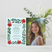 Pomegranates Custom PHOTO B'nai Bat Bar Mitzvah 招待状 (スタンド正面)
