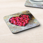 "Pomegranates Heart Fruit" Cute Photo. Buy Now コースター (左側)