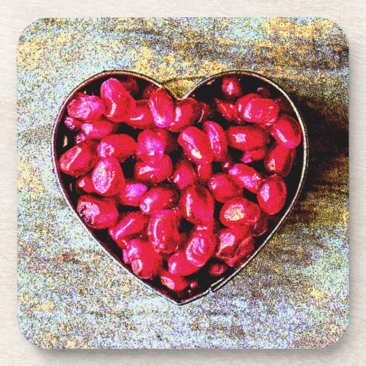 "Pomegranates Heart Fruit" Cute Photo. Buy Now コースター (正面)