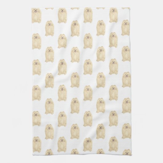 Pomeranian キッチンタオル (縦)