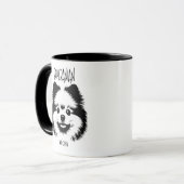 Pomeranian Breed Edgy Pop Art Custom Dog Lover マグカップ (正面左)