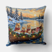 Pomeranian Christmas Boat Holiday クッション (裏面)