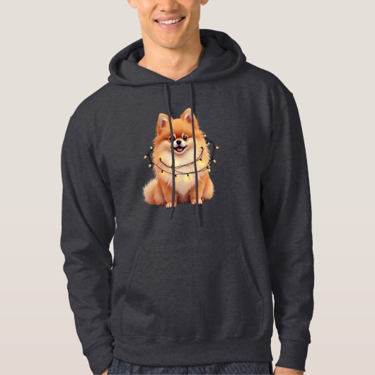 Pomeranian Christmas Hoodie パーカ (正面)