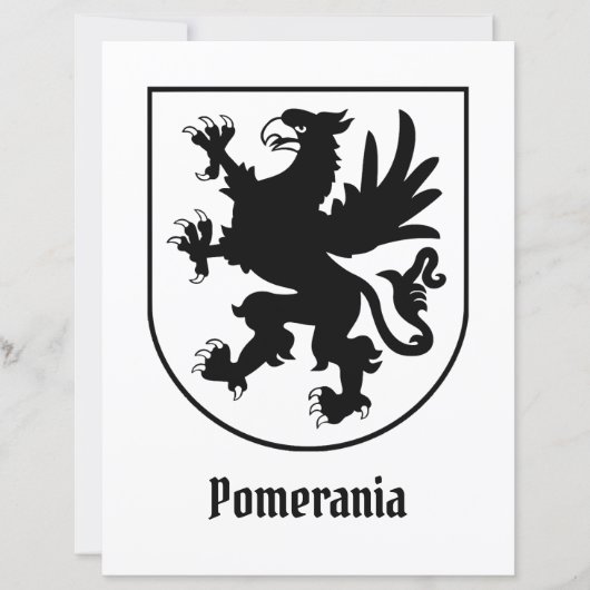 Pomeranian Coat of Arms Black and White Heraldic (正面)