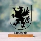 Pomeranian Coat of Arms Black and White Heraldic アクリルサイン (ニュートラル)