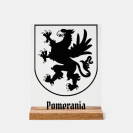 Pomeranian Coat of Arms Black and White Heraldic アクリルサイン