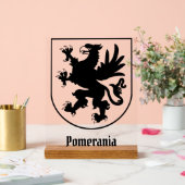 Pomeranian Coat of Arms Black and White Heraldic アクリルサイン (ウェディング)