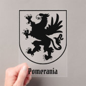 Pomeranian Coat of Arms Black and White Heraldic アクリル招待状 (インサイチュ (ポータブル))