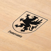 Pomeranian Coat of Arms Black and White Heraldic アクリル招待状 (レイダウン)