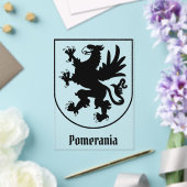 Pomeranian Coat of Arms Black and White Heraldic アクリル招待状 (インサイチュ (ウェディング))