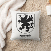 Pomeranian Coat of Arms Black and White Heraldic クッション (ブランケット)
