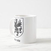 Pomeranian Coat of Arms Black and White Heraldic コーヒーマグカップ (正面左)
