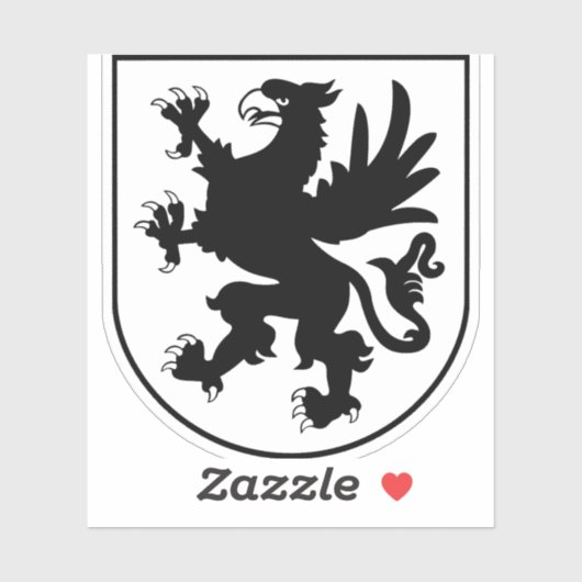 Pomeranian Coat of Arms Black and White Heraldic シール (シート)