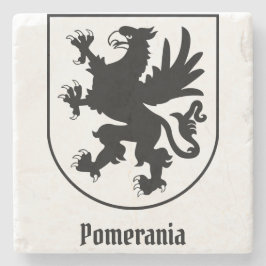 Pomeranian Coat of Arms Black and White Heraldic ストーンコースター