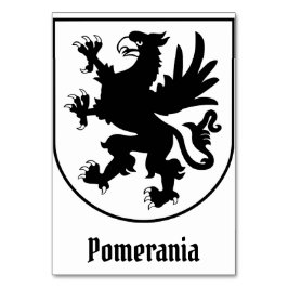 Pomeranian Coat of Arms Black and White Heraldic テーブルナンバー