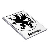 Pomeranian Coat of Arms Black and White Heraldic ノートブック (右側)