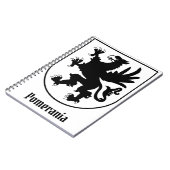 Pomeranian Coat of Arms Black and White Heraldic ノートブック (左側)