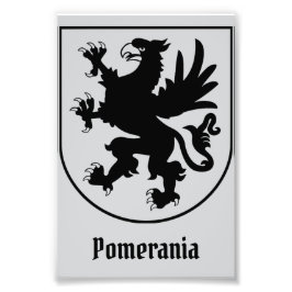 Pomeranian Coat of Arms Black and White Heraldic フォトプリント