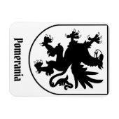 Pomeranian Coat of Arms Black and White Heraldic マグネット (横)