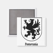 Pomeranian Coat of Arms Black and White Heraldic マグネット (正面/裏面)