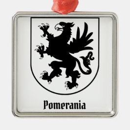 Pomeranian Coat of Arms Black and White Heraldic メタルオーナメント