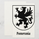 Pomeranian Coat of Arms Black and White Heraldic 便箋 (正面/裏面)