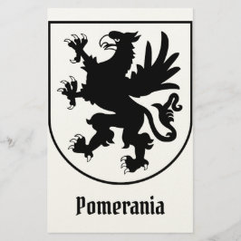 Pomeranian Coat of Arms Black and White Heraldic 便箋