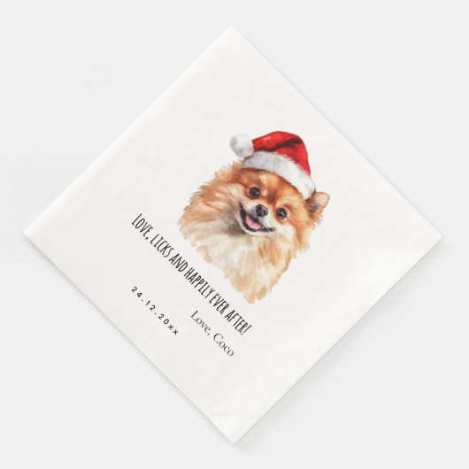 Pomeranian Custom Pet Christmas Wedding Paper (コーナー)