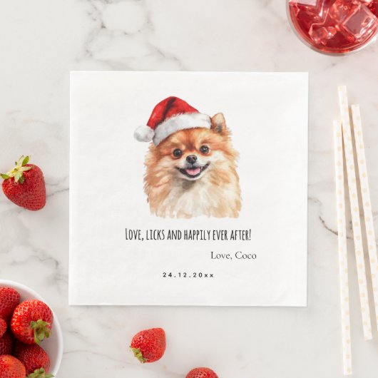 Pomeranian Custom Pet Christmas Wedding Paper (インサイチュ)