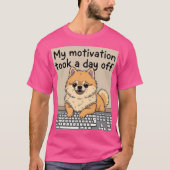 Pomeranian design on the keyboard tシャツ (正面)