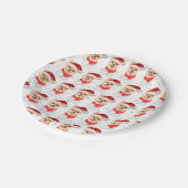 Pomeranian Dog Breed Christmas Stars ペーパープレート (アングル)