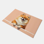 Pomeranian Dog Doormat Art ドアマット (アングル)