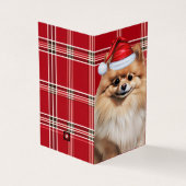 Pomeranian Dog Holiday Red Plaid Christmas (外部)