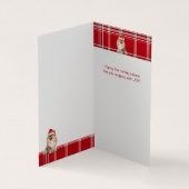 Pomeranian Dog Holiday Red Plaid Christmas (内部)