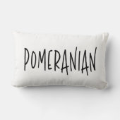 Pomeranian Dog Lover & Owner Chic Black & White ランバークッション (裏面)